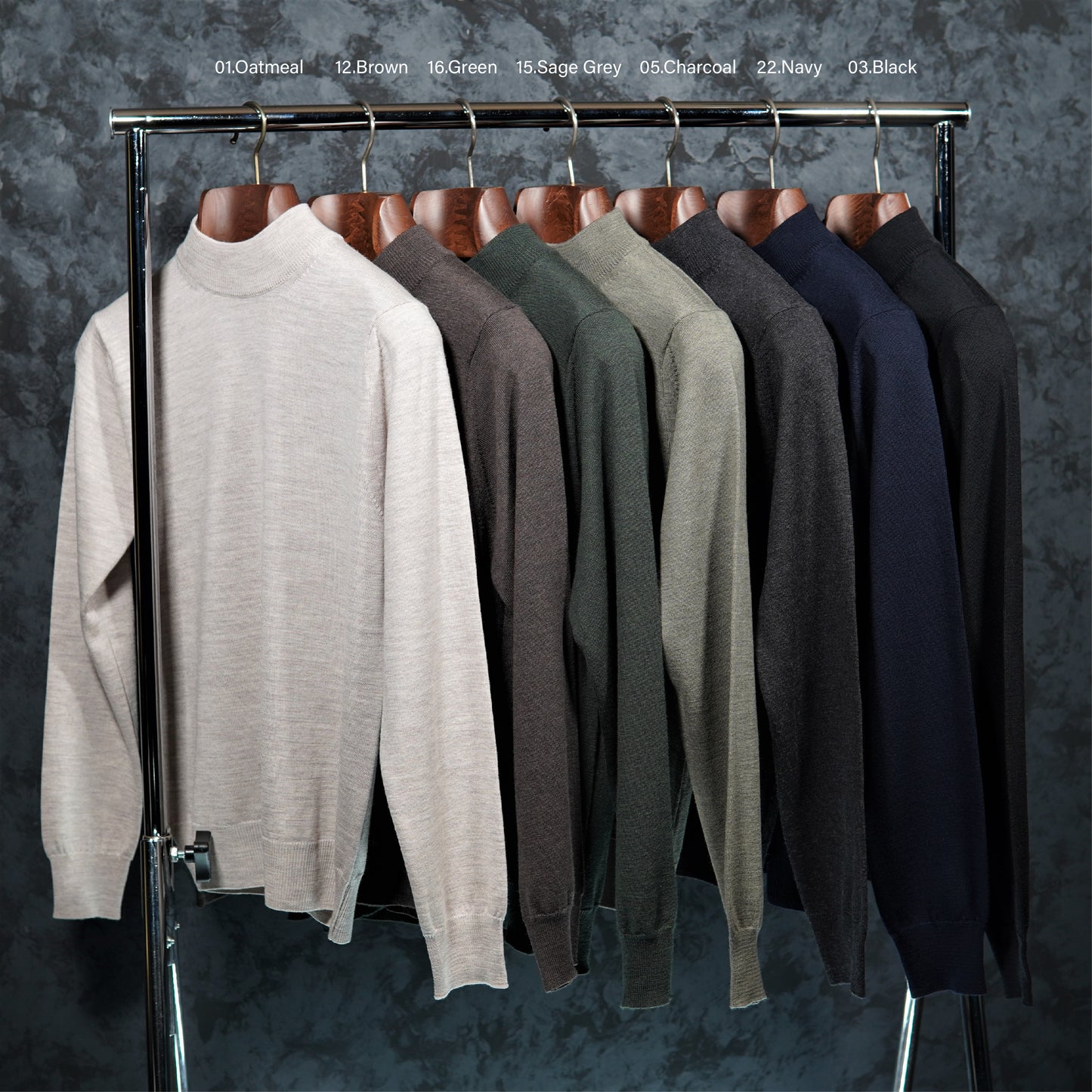 RESTOCK>>LEONARDO TAZZARI MOCK NECK  KNIT