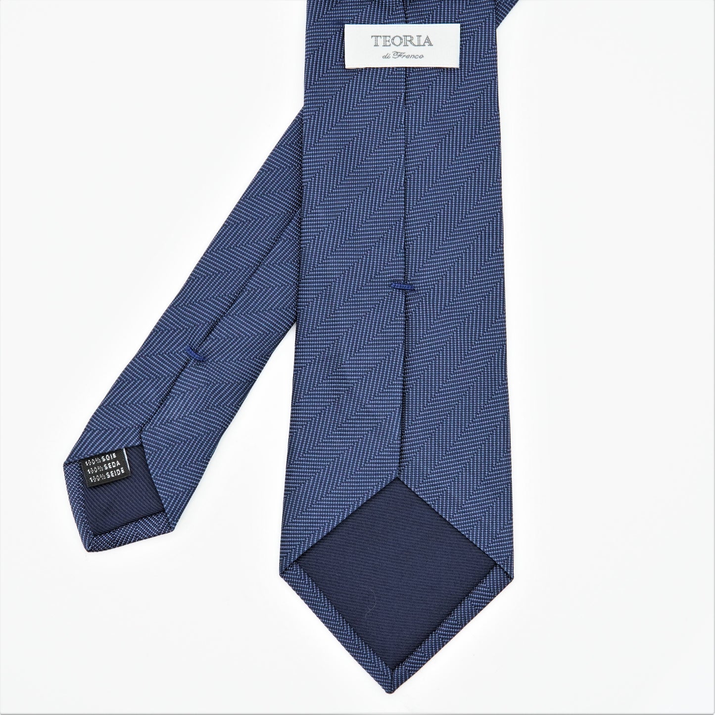 TEORIA SOLID HERRINGBONE NECKTIE